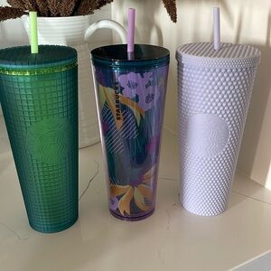 Starbucks spring themed!! Set of 3 venti